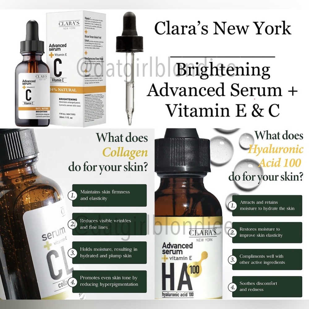 Clara’s New York: Brightening Advanced Serum + Vitamin E & C